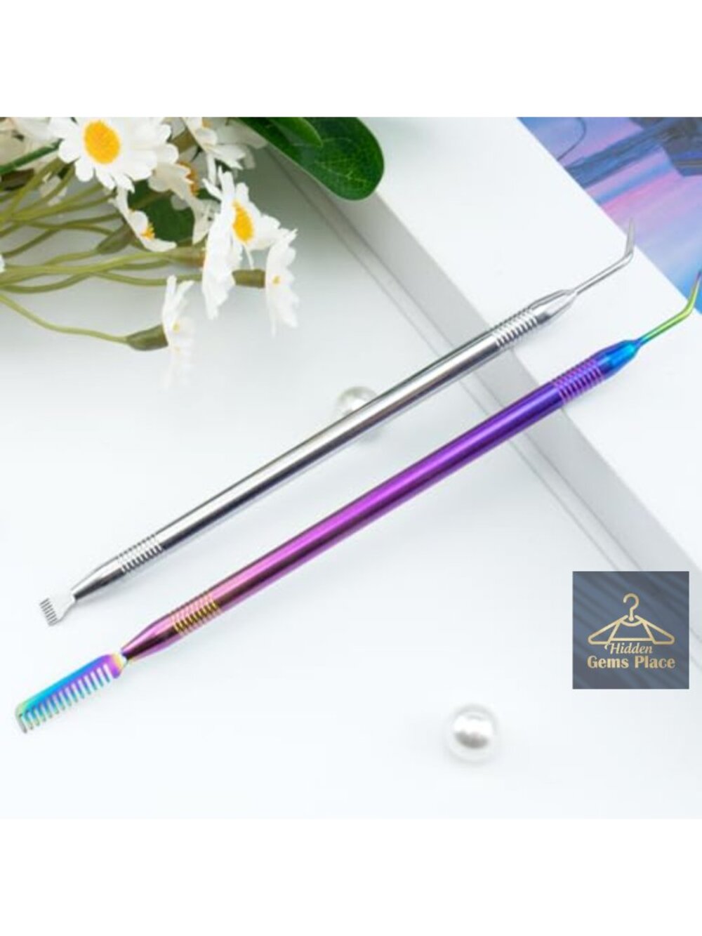 2 PCS 2 in 1 Lash Lift Tools, 420 Stainless Steel Eyelash Separator Comb for - Picture 5 of 5